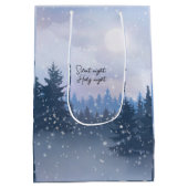 Silent Night Heilige Nacht Magic Winter Illustrati Mittlere Geschenktüte (Rückseite)