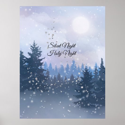 Silent Night Heilige Nacht Magic Winter Illustrati Poster (Vorne)