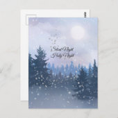 Silent Night Heilige Nacht Magic Winter Illustrati Postkarte (Vorne/Hinten)