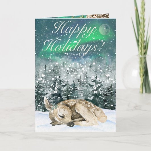 Silent Night Holiday Card Dankeskarte (Vorderseite)