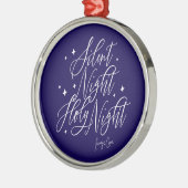 Silent Night Holy Night Blue Christmas Ornament (Links)