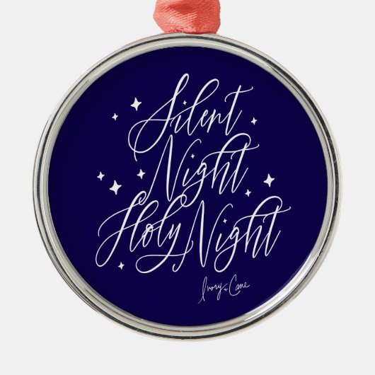 Silent Night Holy Night Blue Christmas Ornament (Vorne)