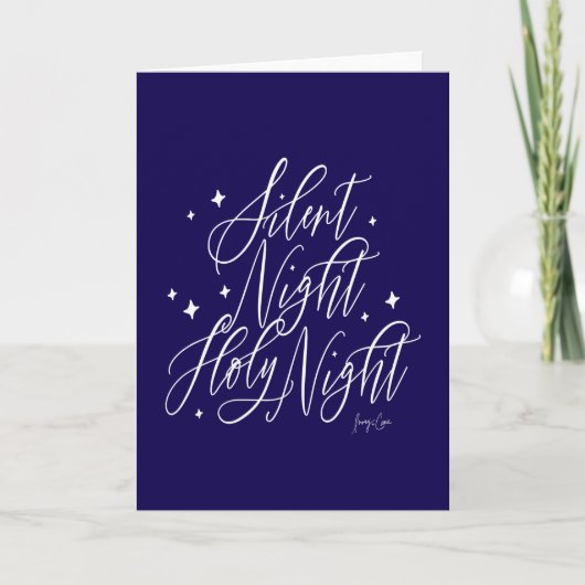 Silent Night Holy Night Holiday Christmas Card Karte (Vorderseite)