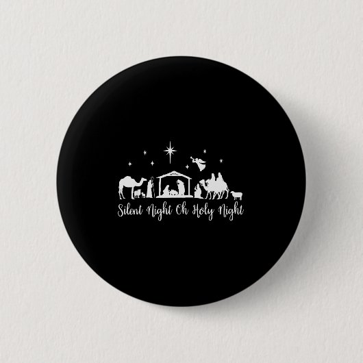 Silent Night Holy Night Nativity Scene Religious C Button (Vorderseite)