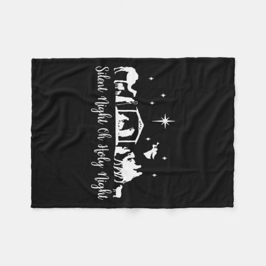 Silent Night Holy Night Nativity Scene Religious C Fleecedecke (Vorderseite (Horizontal))