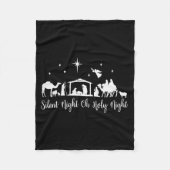 Silent Night Holy Night Nativity Scene Religious C Fleecedecke (Vorderseite)