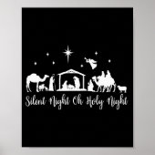 Silent Night Holy Night Nativity Scene Religious C Poster (Vorne)