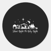 Silent Night Holy Night Nativity Scene Religious C Runder Aufkleber (Vorderseite)