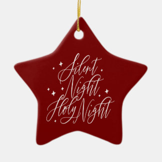 Silent Night Holy Night Red Christmas Star Keramik Ornament