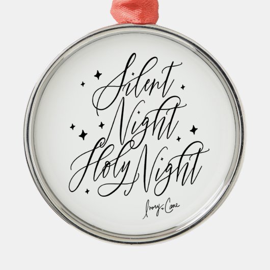 Silent Night Holy Night Round Christmas Ornament (Vorne)