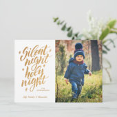 Silent Night Imitats Gold Fox Weihnachten Foto Wei (Stehend Vorderseite)