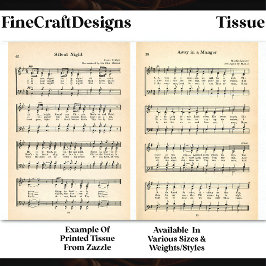 Silent Night & Manager Sheet Music DU9 Decoupage Seidenpapier