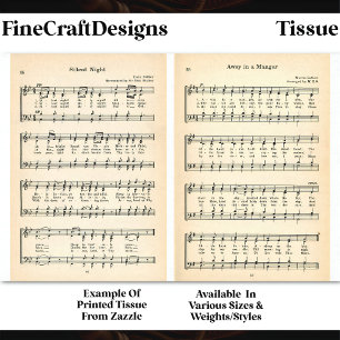 Silent Night & Manager Sheet Music DU9 Decoupage Seidenpapier