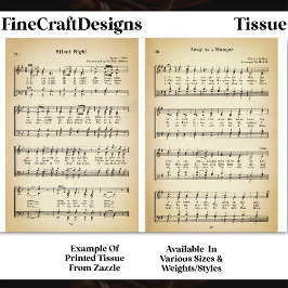 Silent Night & Manager Sheet Music DU9F Decoupage Seidenpapier