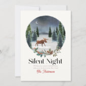 Silent Night Moose Winterscape Weihnachten (Vorderseite)