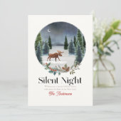 Silent Night Moose Winterscape Weihnachten (Stehend Vorderseite)
