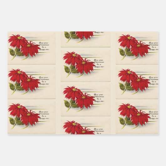 Silent Night Music Poinsettia Set Wrapping Paper Geschenkpapier Set (Vorderseite 2)