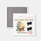 Silent Night Nativity Scene Find The Shadow Game Magnet (Vorderseite/Rückseite)
