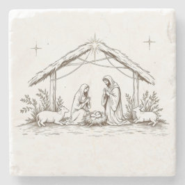 "Silent Night Nativity Steinuntersetzer