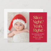 Silent Night New Baby Funny Christmas Postkarte (Vorne/Hinten)
