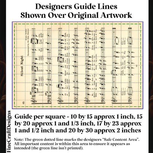 Silent Night Sheet Music DU7F Decoupage Seidenpapier