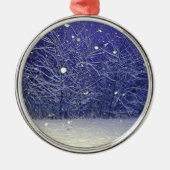 Silent Night Snowfall Ornament Aus Metall (Vorne)