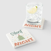 Silent Night Tree Steinuntersetzer (Seitenansicht)