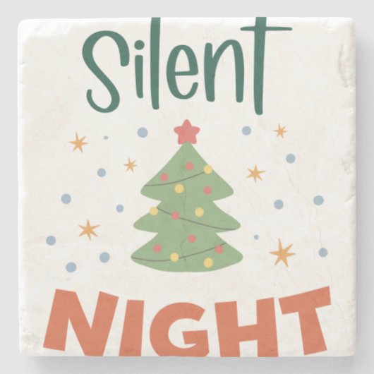 Silent Night Tree Steinuntersetzer (Vorderseite)