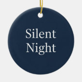 Silent Night Typography Classic Navy Blue & White Keramik Ornament (Vorne)