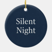 Silent Night Typography Classic Navy Blue & White  Keramik Ornament (Hinten)
