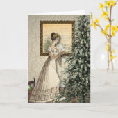 Silent Night Vintage Christmas Scene Greeting Card Karte (Gelbe Blume)
