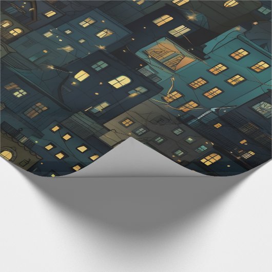 Silent Night Windows Wrapping Paper Geschenkpapier (Ecke)