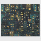 Silent Night Windows Wrapping Paper Geschenkpapier (Flach)
