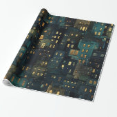 Silent Night Windows Wrapping Paper Geschenkpapier (Ungerollt)