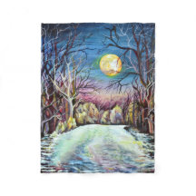 Silent Night Winter Full Moon in Schweden