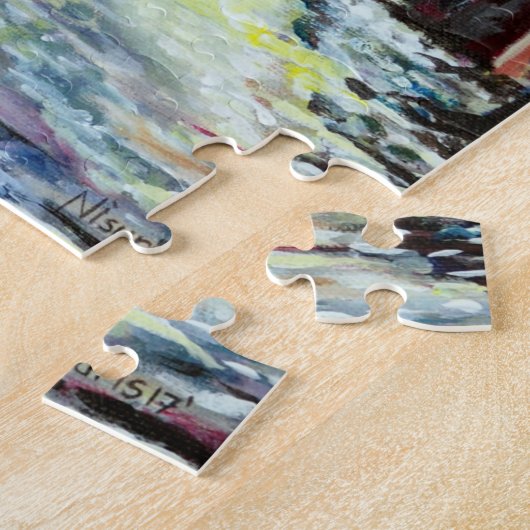 Silent Night Winter Full Moon in Schweden Puzzle (Seite)