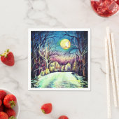 Silent Night Winter Full Moon Serviette (Beispiel)