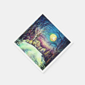 Silent Night Winter Full Moon Serviette (Ecke)