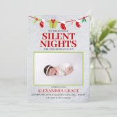 Silent Nights Bundle Joy Foto Weihnachten Geburtst Ankündigung (Stehend Vorderseite)