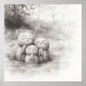 Silent Passage — Ink Painting Wabi-Sabi Harmony Poster (Vorne)