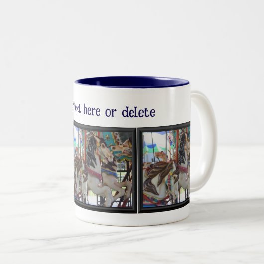 Silent Prancers Carousel Horses Personalized Zweifarbige Tasse (VorderseiteRechts)