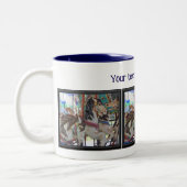 Silent Prancers Carousel Horses Personalized Zweifarbige Tasse (Links)