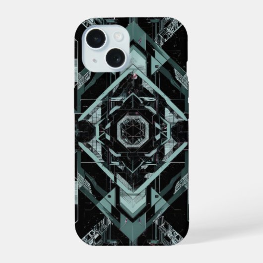 Silent Protocol: Cortex von Cyan iPhone 15 Hülle (Rückseite)