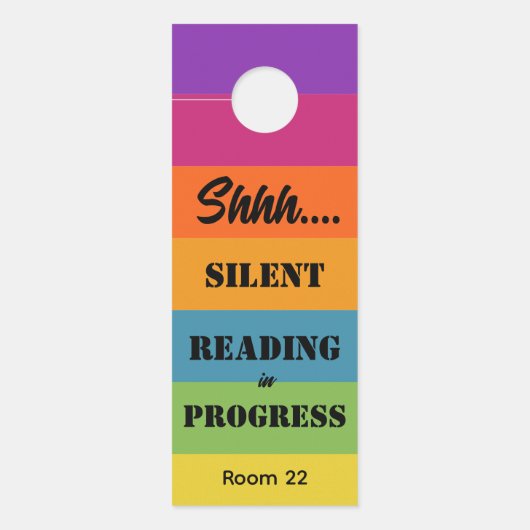 Silent Reading im Progress-Klassenzimmer Türanhänger (Vorderseite)