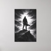 Silent Resolve – Black & White Mountain Canvas Art Leinwanddruck (Vorderseite)