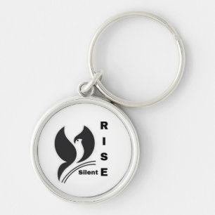 Silent Rise Vogel Logo Minimalistische Schwarze Ka Schlüsselanhänger