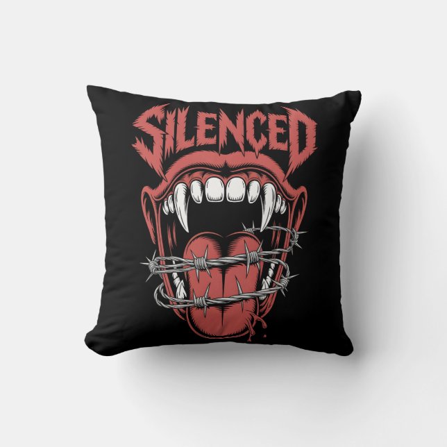 Silent Scream Mouth Illustration Kissen (Vorderseite)