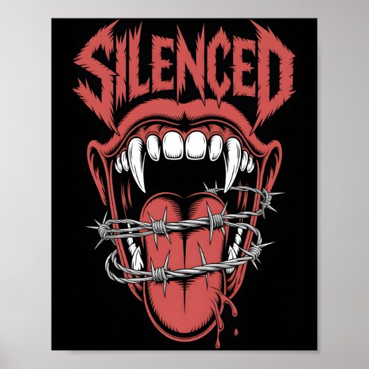 Silent Scream Mouth Illustration Poster (Vorne)
