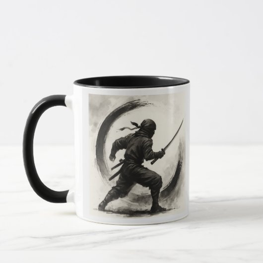 Silent Shadow – Ninja Ink Art Mug Tasse (Links)