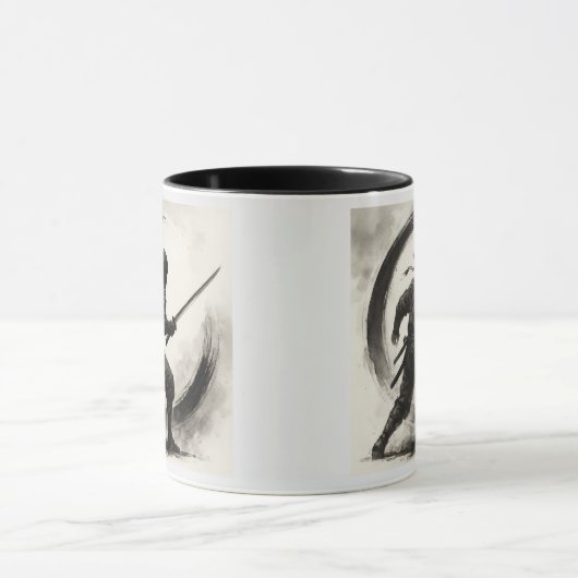 Silent Shadow – Ninja Ink Art Mug Tasse (Zentrum)